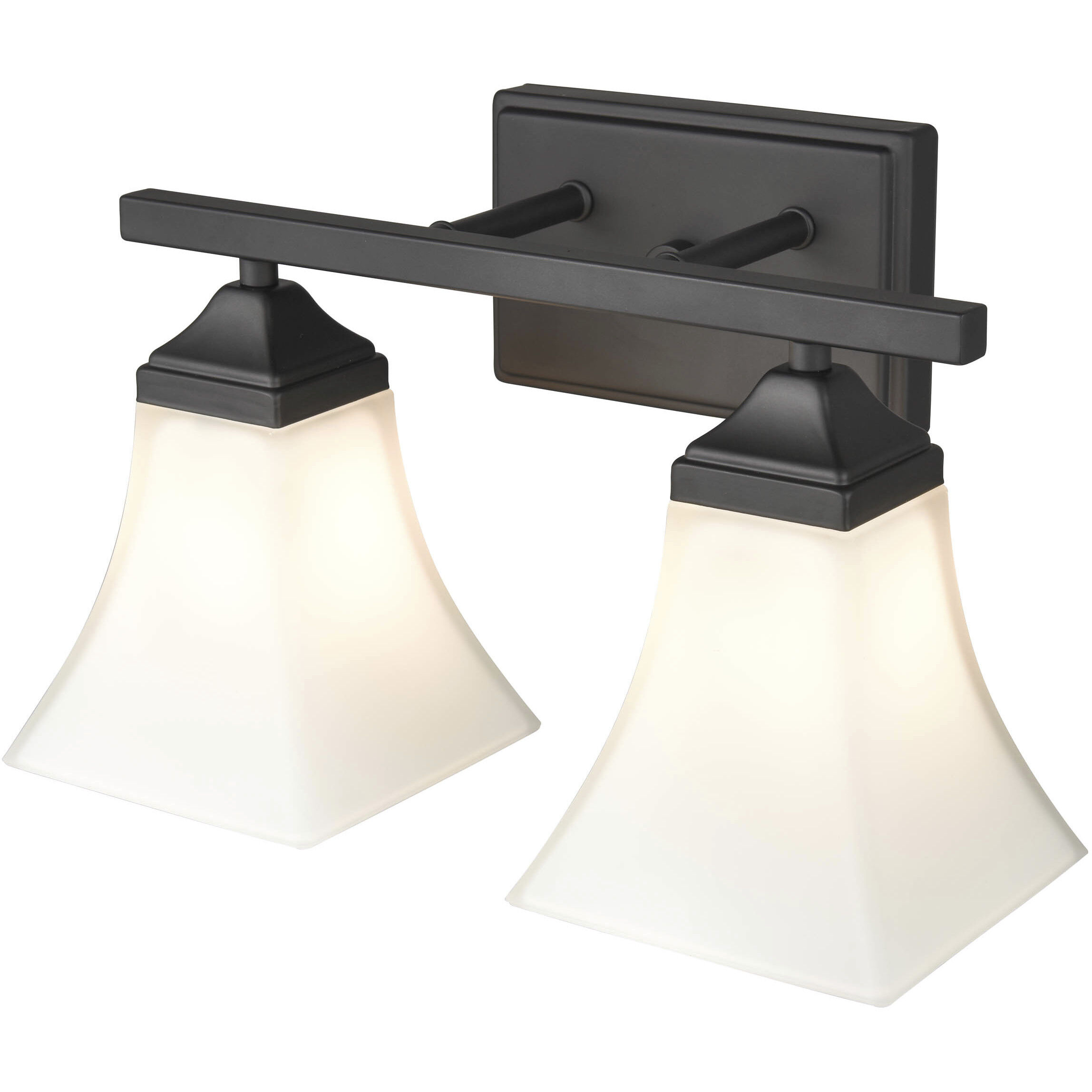 None 2 Light 14 inch Matte Black Bathroom Vanity Light Wall Light